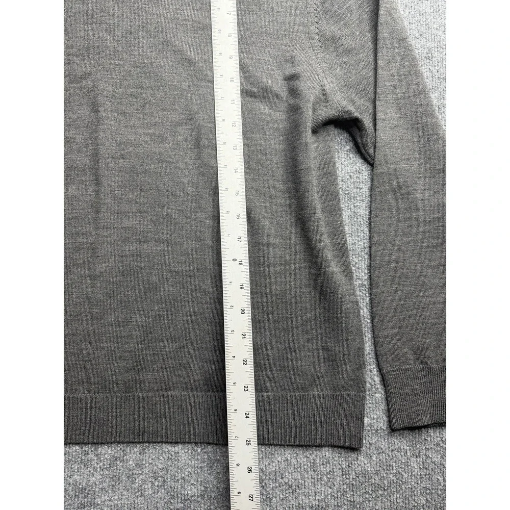 Banana Republic Sweater Mens XL Merino Wool Pullover V-Neck Gray Pull Over
